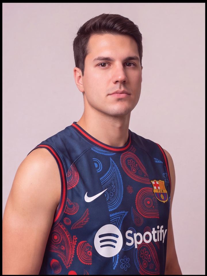 Kit Regata e Short Barcelona Pré-Jogo Azul 2024/25, foto 3