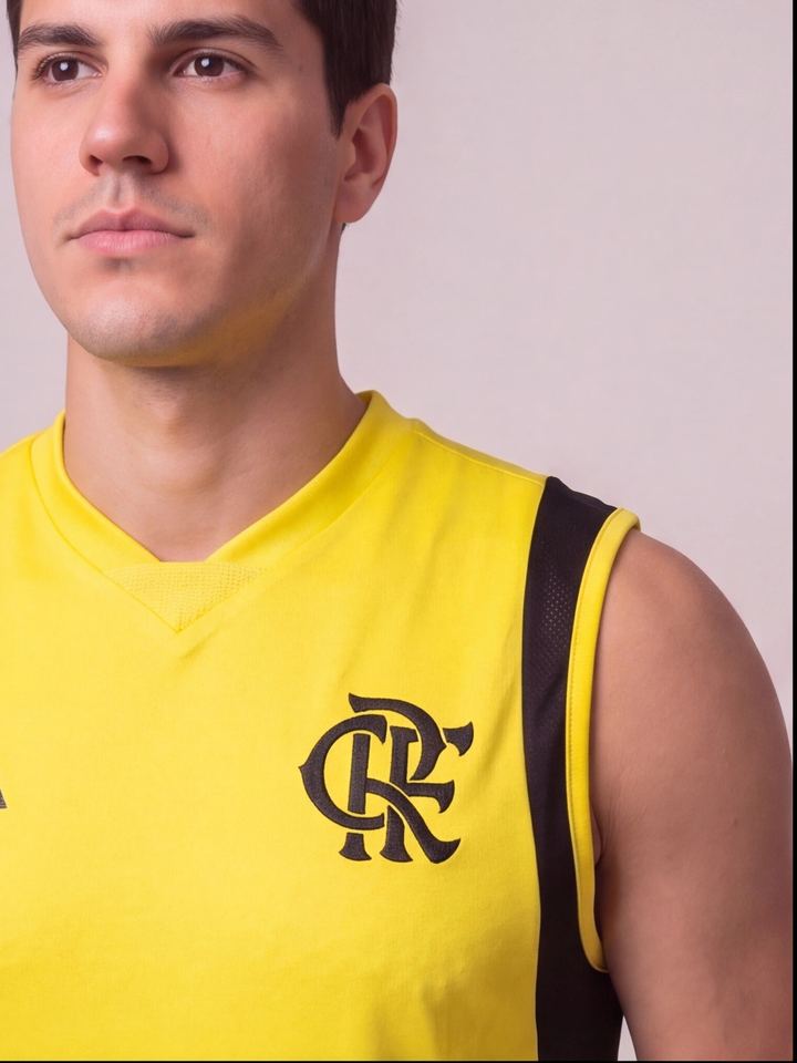 Kit Regata e Short Flamengo Treino Amarelo, foto 3